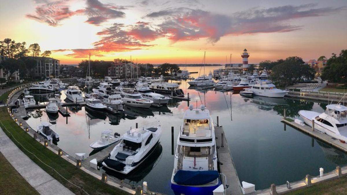 Florette Schilkraut shared this photo showing the sunset over Harbour Town Yacht Basin in Sea Pines. 