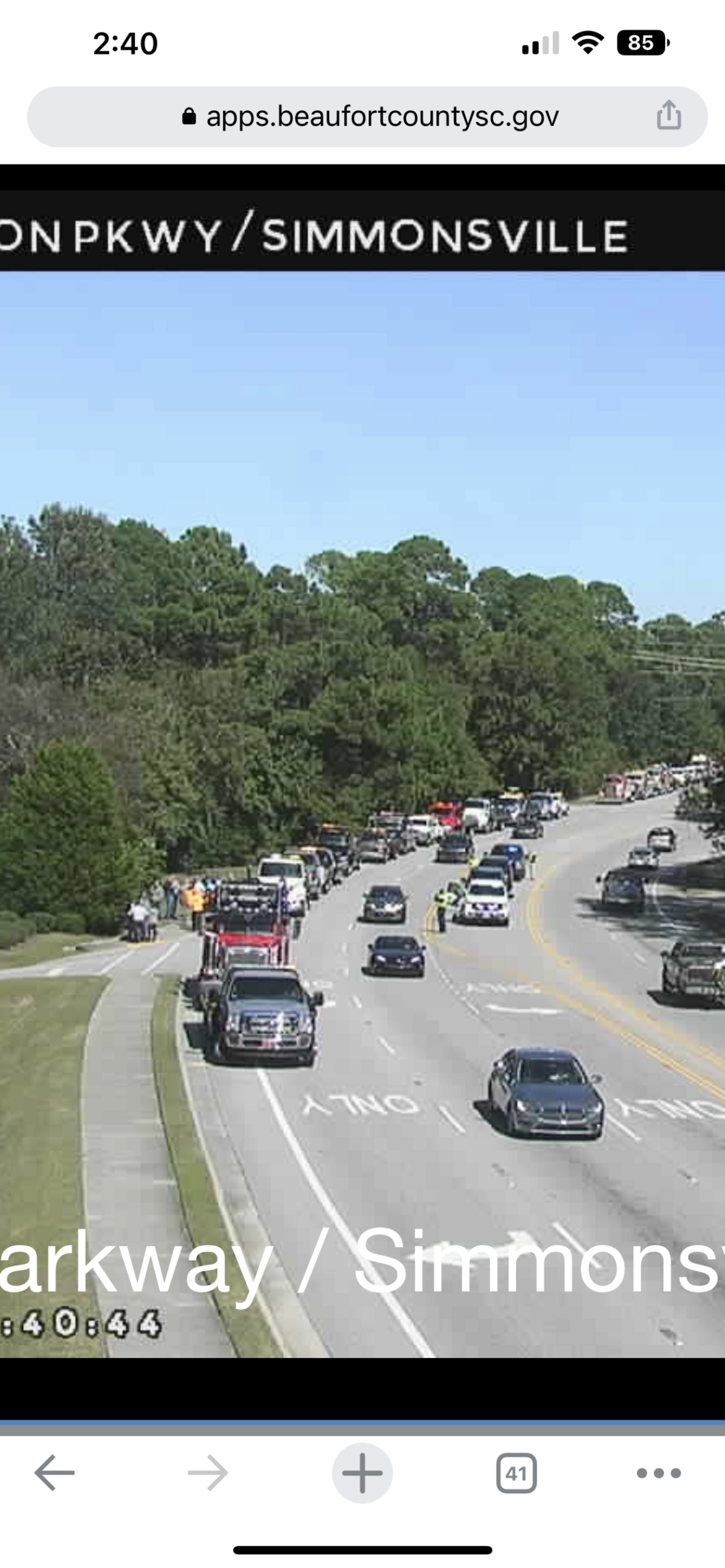 Tow trucks line up for the funeral procession.