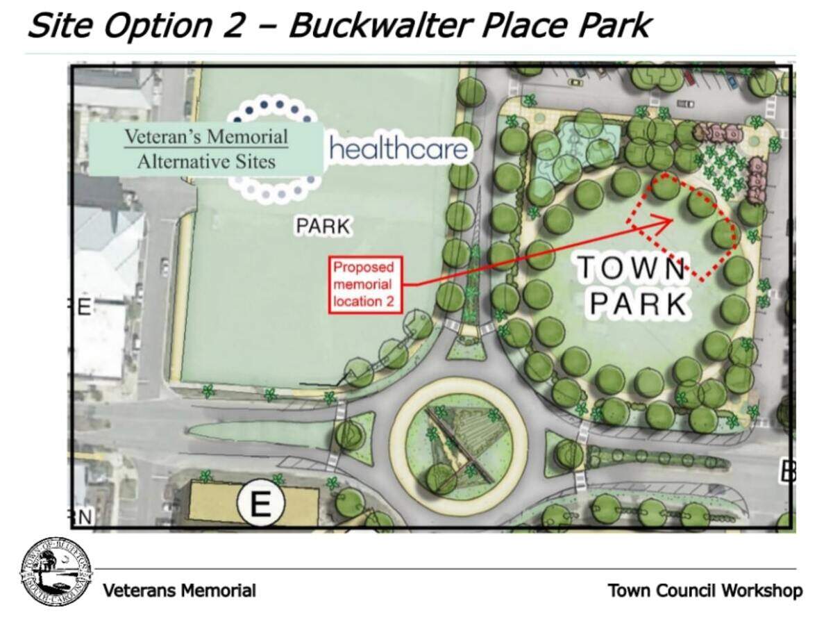 The approved site for a Veterans’ Memorial in Bluffton, SC at Buckwalter Place.