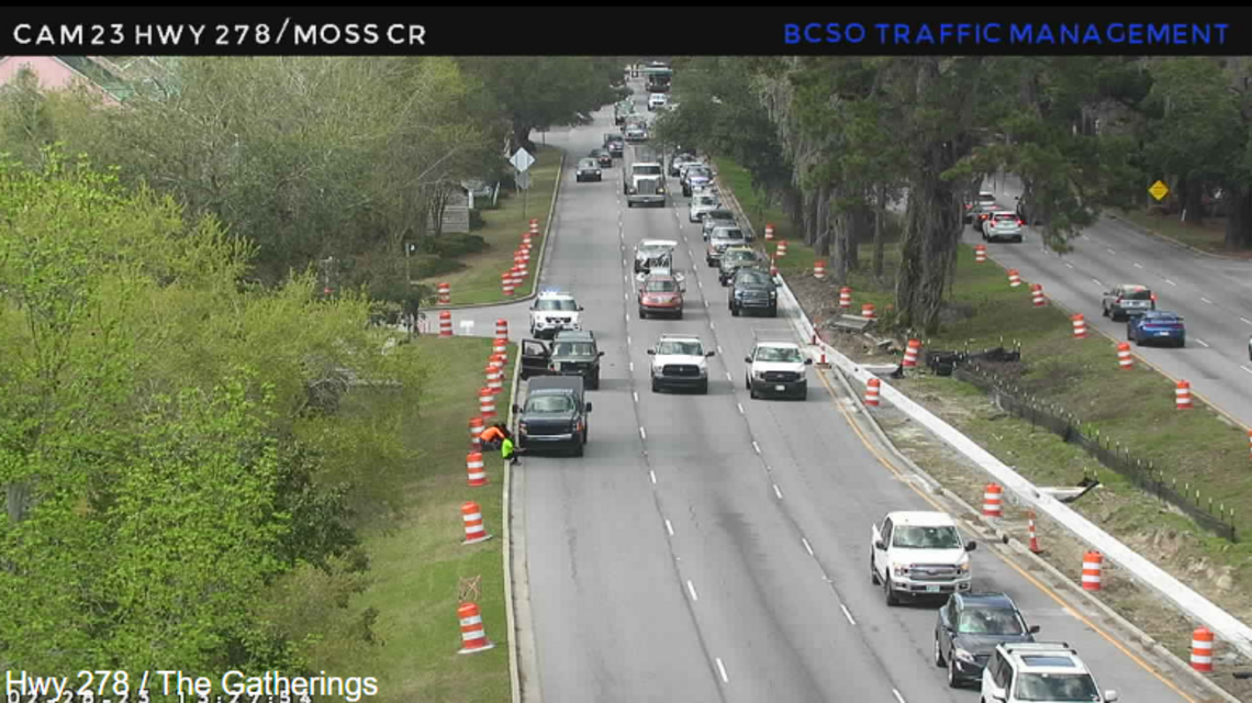 A crash on U.S. 278 Tuesday afternoon bogs down traffic in Bluffton, officials say