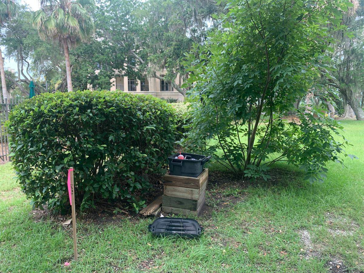 The worker’s trash on the grounds of Talbird Cemetery
