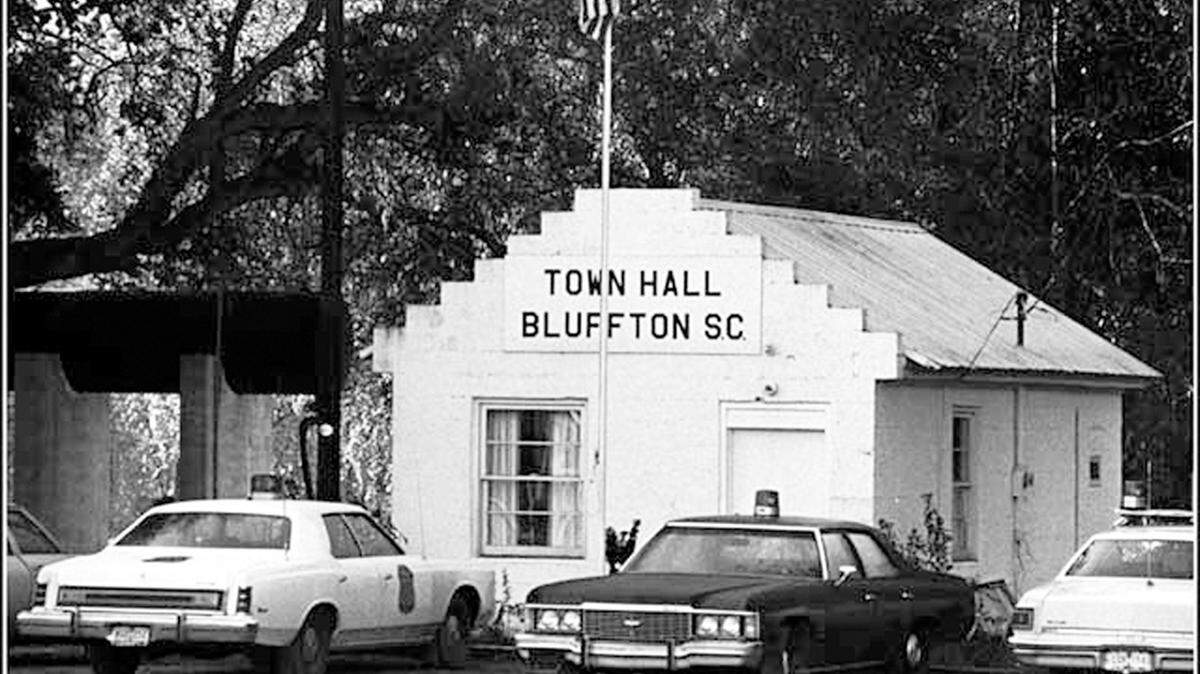 A photo dating from the 1960s shows Bluffton's town hall at 1265 May River Road. Town officials estimate the building was constructed in the 1940s, but no exact date is available. The address is now the site of the engineering department and will soon house a police substation and an additional storage shed.
