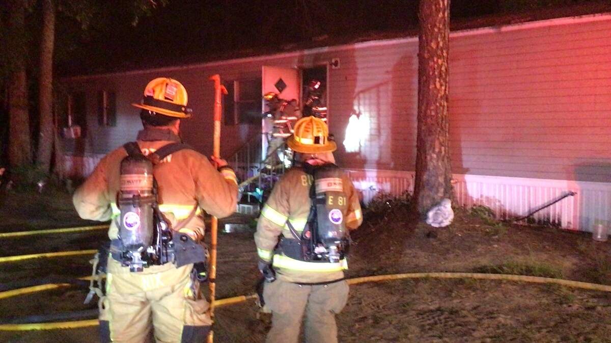 The Burton Fire District responded to a call about a fire at a mobile home park on Shanklin Road.