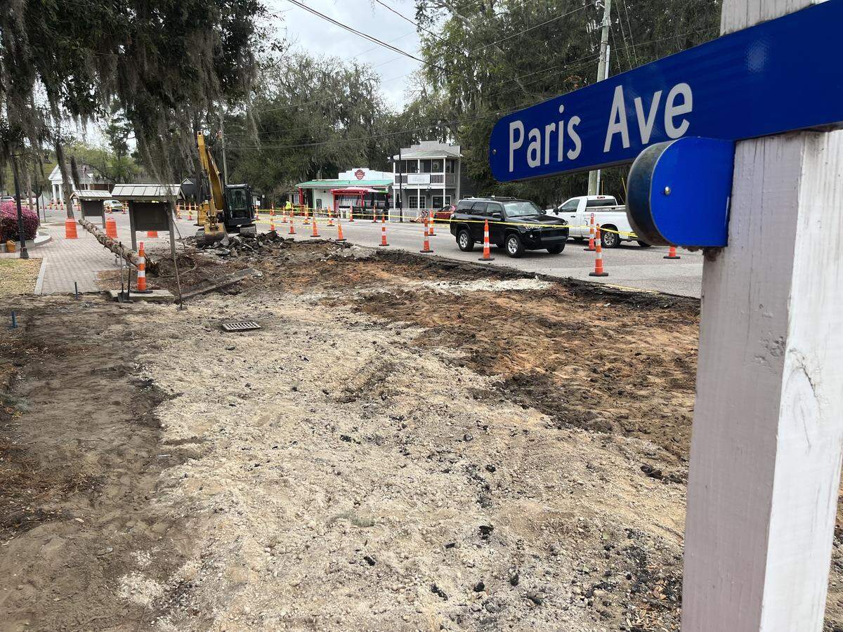 Construction began on Paris Avenue, Port Royal’s main street, Monday. The $1.6 million first phase is part of a $16 million overhaul that’s the biggest capital project in the town’s history.