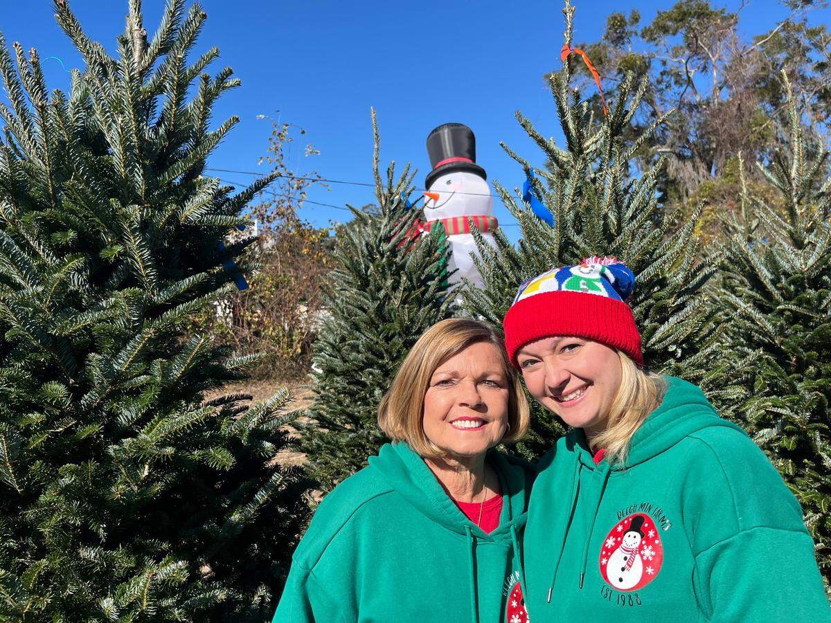 Mom Debbie and daughter Jennifer are part of the Lacey family, which sells Christmas trees along Sea Island Parkway on Lady’s Island. The North Carolina crew has been selling trees in Beaufort since 1988.