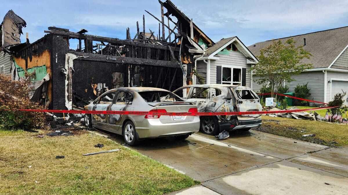Wednesday afternoon photos show the ashy aftermath of the early morning house fire on Bahr Mill Lane. The home was a “complete loss,” and two cars parked out front were also badly damaged, said Bluffton Township Fire District spokesperson Stephen Combs.