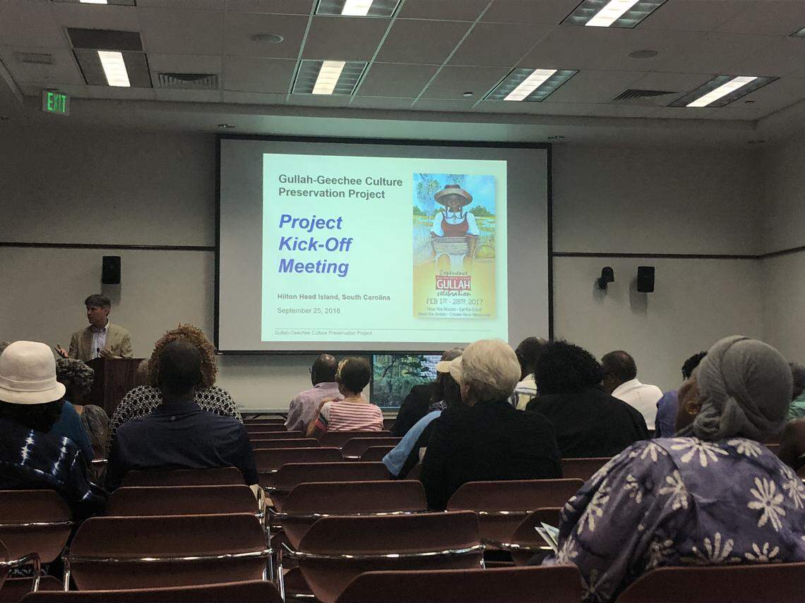 Island residents fill a community input meeting in September to discuss Gullah-Geechee cultural preservation with the Town of Hilton Head’s newly-hired consultant. Residents frequently discussed their concerns about the widening of U.S. 278 at the meeting.