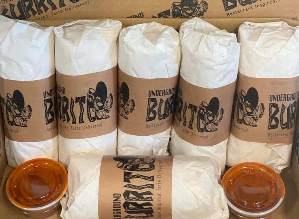 Underground Burrito sells a box of six heat and eat burritos in Bluffton.