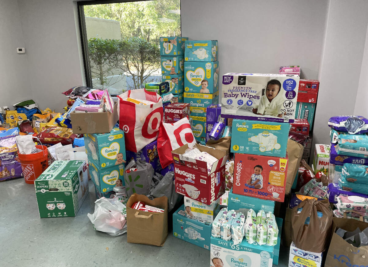 Dozens of boxes of diapers were prepared to be loaded onto a trailer Tuesday to head to Florida as part of the Hilton Head Island Rotary Club’s Hurricane Ian relief donation, according to president Joe Chappell.
