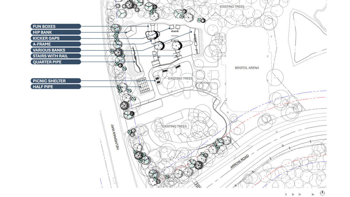 A rendering of the renovated skate park at Crossings Park on Hilton Head Island.