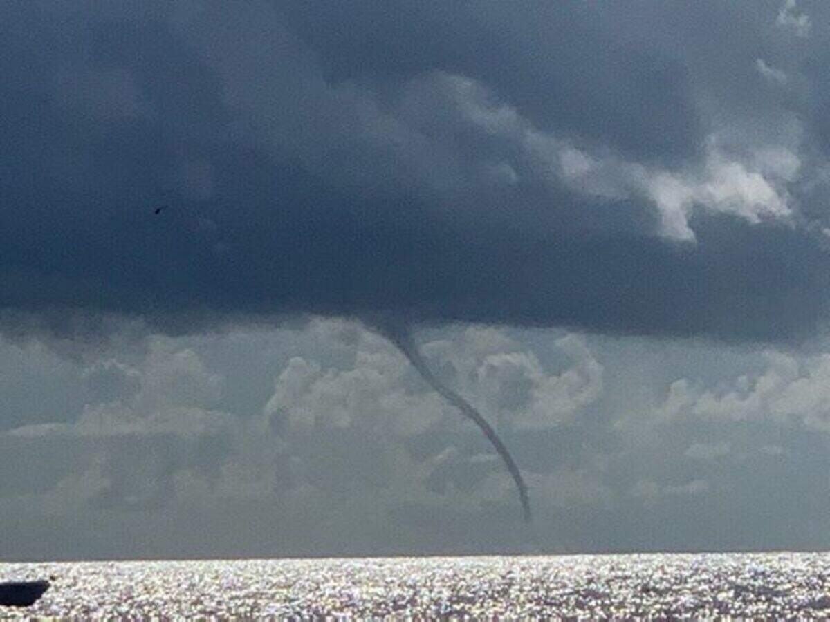 A waterspout that formed off Hilton Head Island Friday morning.