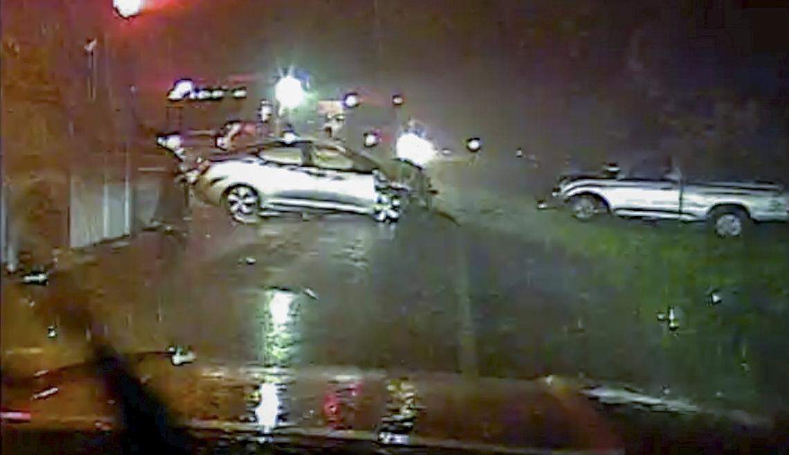 A still of dashcam video shows the aftermath after Dulvin Garcia Roblero’s truck, right, crossed the center line, striking Kaytlyn Pierce’s car head on April 9, 2019 on May River Road in Bluffton. Roblero later pleaded guilty to a first-offense driving under the influence charge.