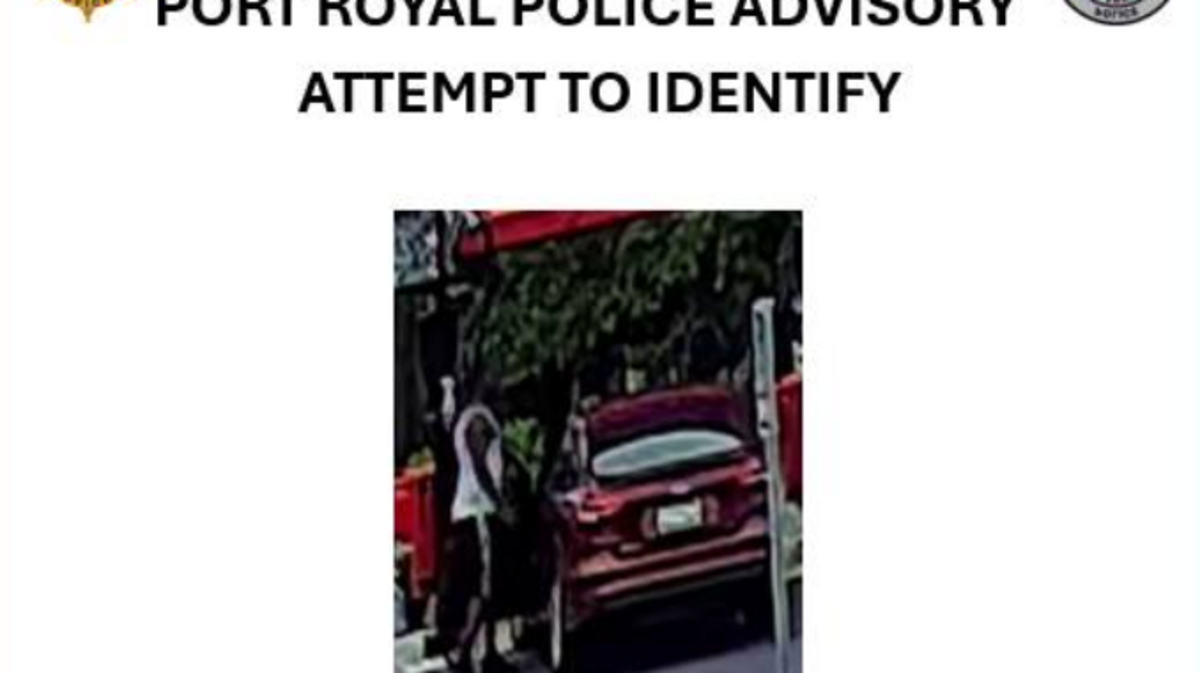 Police shared this poster as they tried to identify a man that allegedly exposed himself to a woman at a Port Royal car wash the afternoon of May 18, 2025.