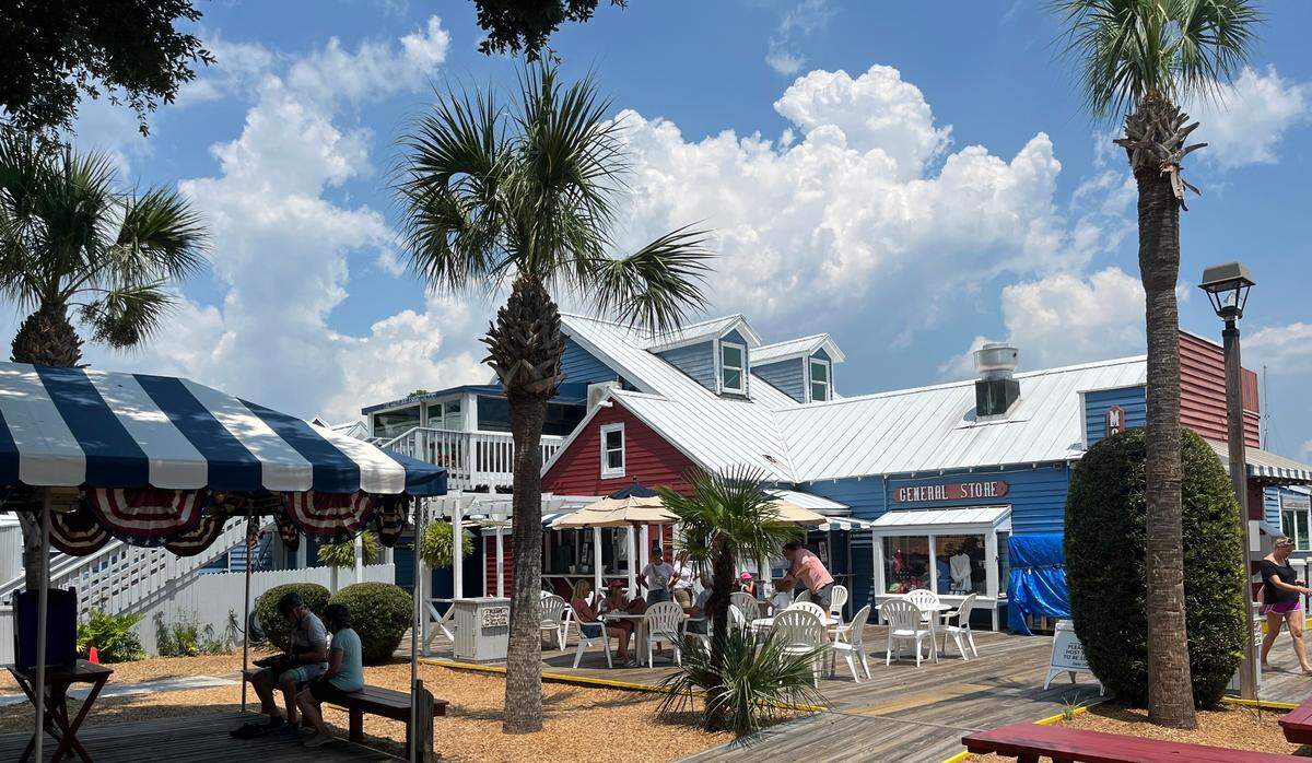 The General Store and Salty Dog T-Shirt Factory, pictured Aug. 12, 2024, are not within the project area, according to town documents.