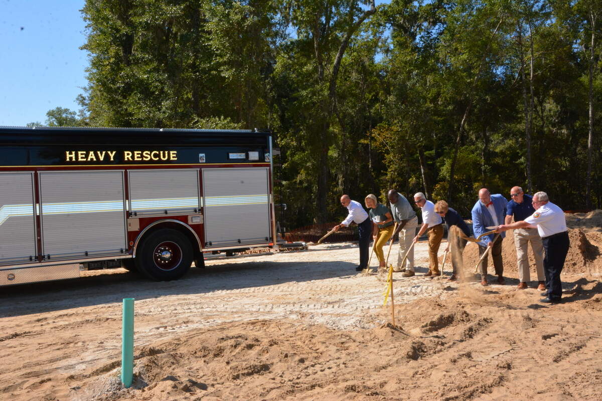 Officials with the Town of Bluffton and Beaufort County “broke ground” on the Bluffton Township Fire District’s newest fire station on Monday, Sept. 23, 2019. 