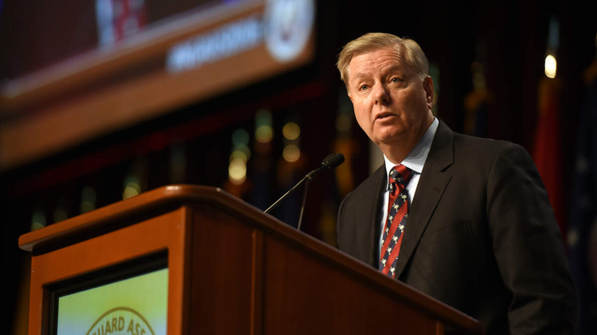 U.S. Sen. Lindsey Graham of South Carolina addresses the National Guard Association of the United States 138th General Conference, Baltimore, Md., Sept. 11, 2016.