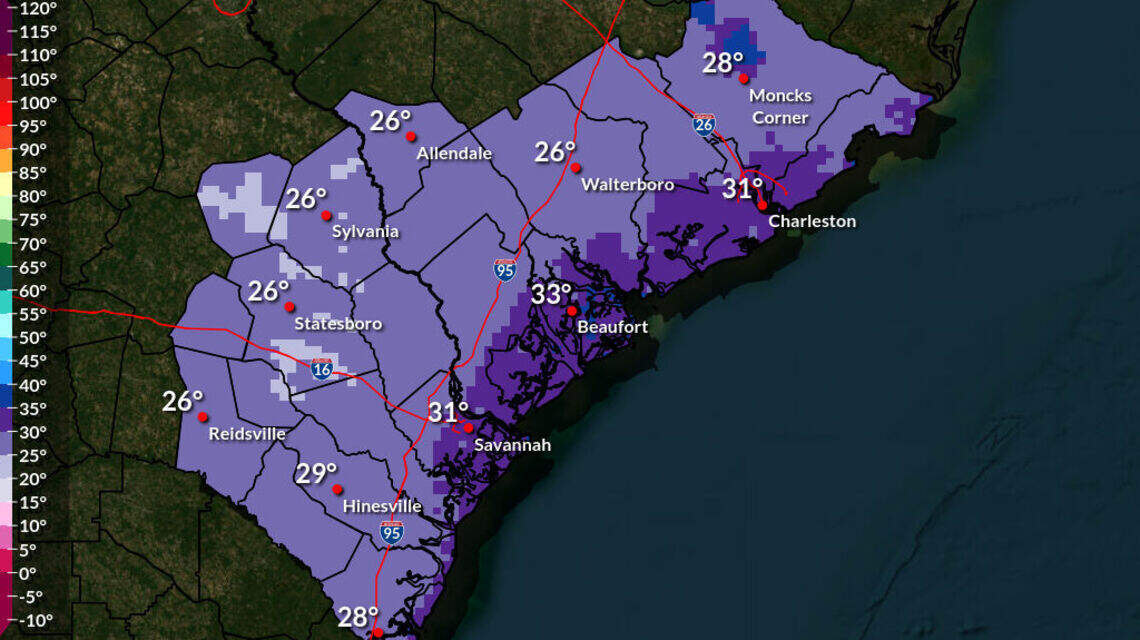 “Near record lows” coming for Lowcountry, Hilton Head Tuesday evening