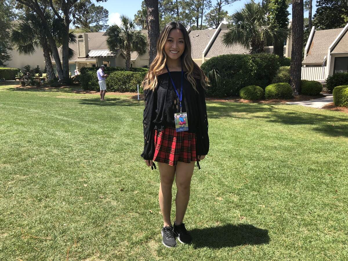 Melody Chen of Chicago once wore this plaid skirt to a costume party, and she was glad to dig it out again for Heritage.