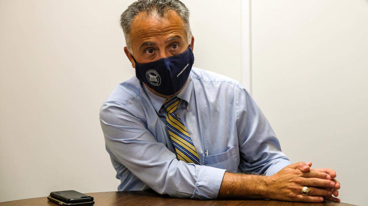 Frank Rodriguez, superintendent for the Beaufort County Public Schools talks on Monday, Aug. 16, 2021 about the challenges the district will encounter and how they’ll address them on the first day of school at Bluffton Elementary School as the coronavirus pandemic regains a foothold in the region.