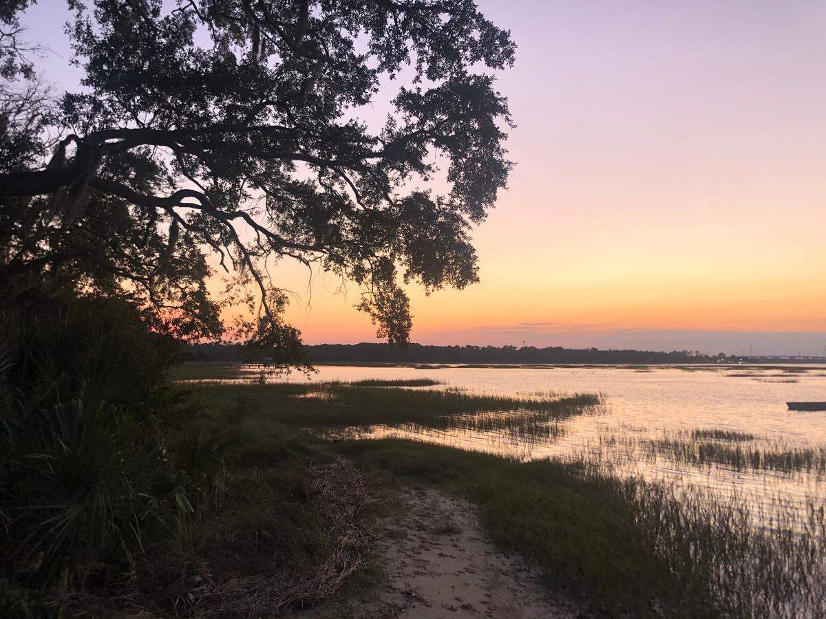 Sunset at Squire Pope Rowing and Sailing Center on Hilton Head Island.