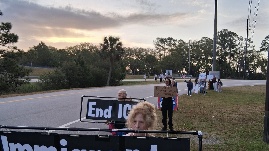 ‘We can’t normalize it’: Protesters gather at Parris Island over immigration concerns