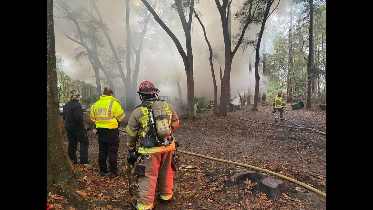 Bluffton Police Department and Bluffton Township Fire District were dispatched to a trailer engulfed in flames at around 7:45 a.m. on Tuesday, Dec. 22, 2021, according to Sgt. Bonifacio Perez with the department.