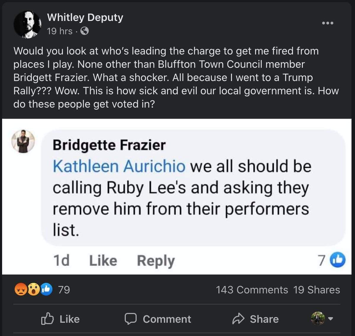 A screenshot from Whitley Deputy’s Facebook page.