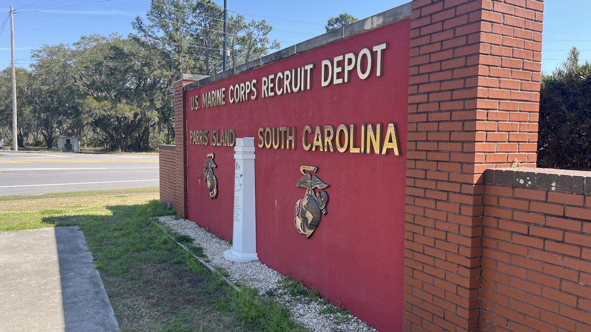 A recruit was shot in the leg during marksman training at Marine Corps Recruit Depot Parris Island Wednesday.