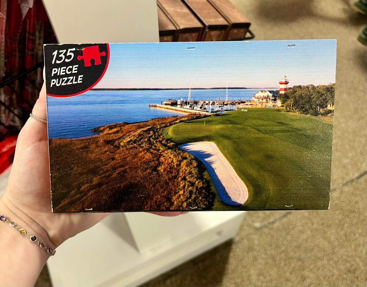 Harbour Town 135-piece puzzle available for purchase inside of the RBC Heritage Golf Shop, Friday, April 18 2025