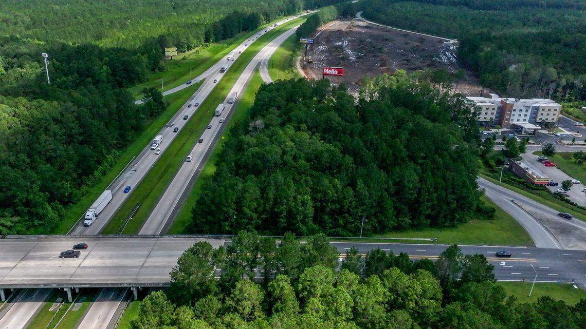 Land is cleared along Interstate 95 just north of U.S. 278 as photographed on June 6, 2025, in Jasper County.