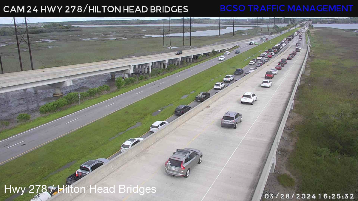 Traffic backups were significant on the eastbound bridge to Hilton Head after a crash Thursday afternoon.