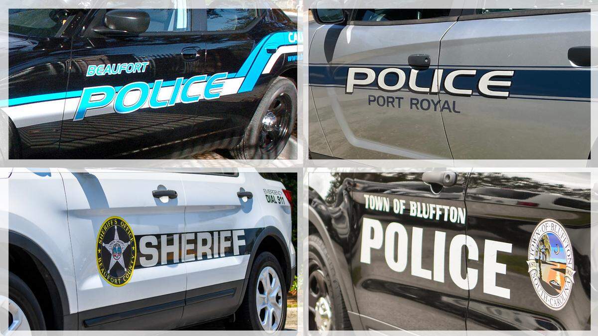 Law enforcement agencies in Beaufort County, S.C., clockwise, top left: Beaufort Police Department, Town of Port Royal Police Department, Town of Bluffton Police Department and the Beaufort County Sheriff’s Office.