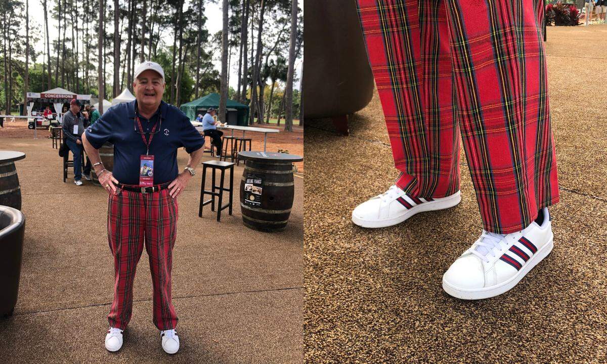 William McNair shoes off his Adidas Stan Smiths at RBC Heritage Presented by Boeing 2021 on Hilton Head.