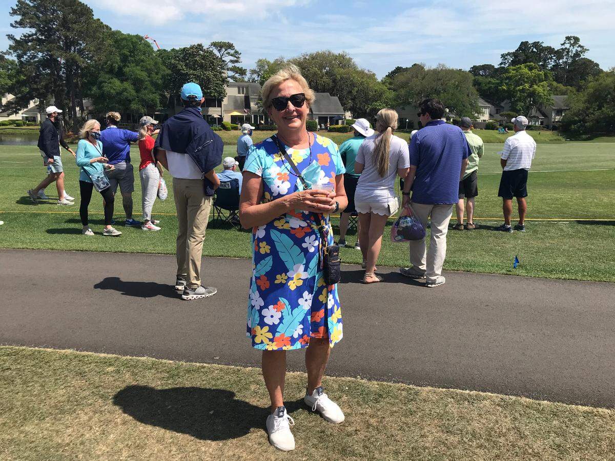 Andy Gibbons, 67, of Hilton Head Island, poses for a photo at the RBC Heritage Presented by Boeing on Sunday, April 18, 2021.