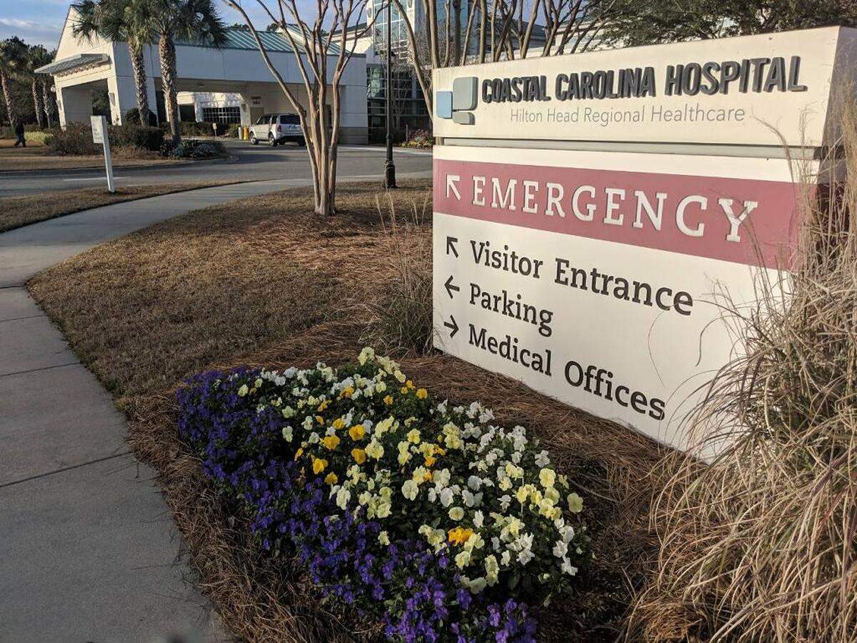 The entrance to Coastal Carolina Hospital in Hardeeville in January 2019.