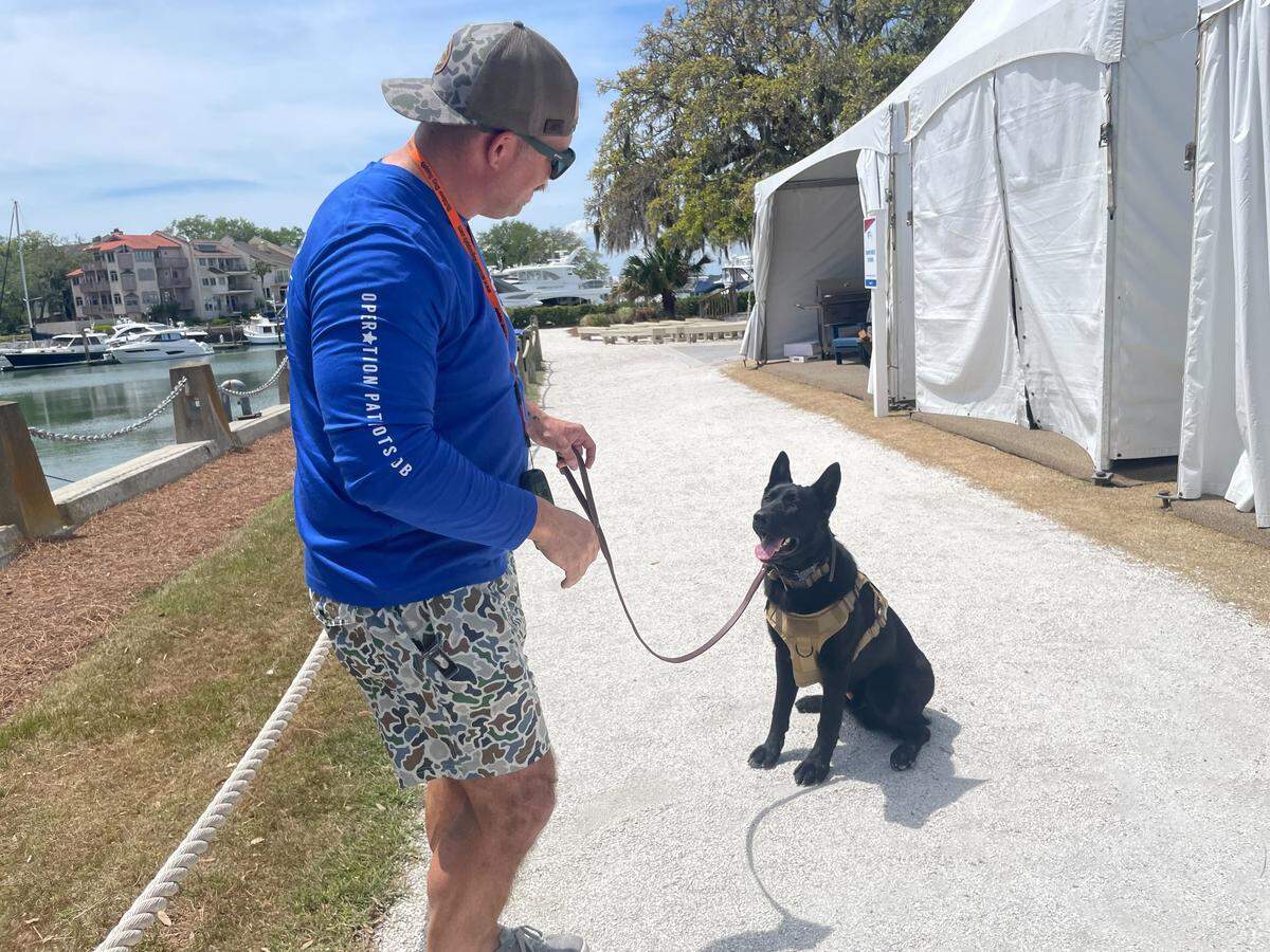 Many veterans suffer from PTSD, which can induce seizures or even temporary paralysis said Morgan Strain, Service Dog Program Manager for the organization. Strain trains service dogs like Bo to interrupt panic episodes and nightmares and offer comfort.