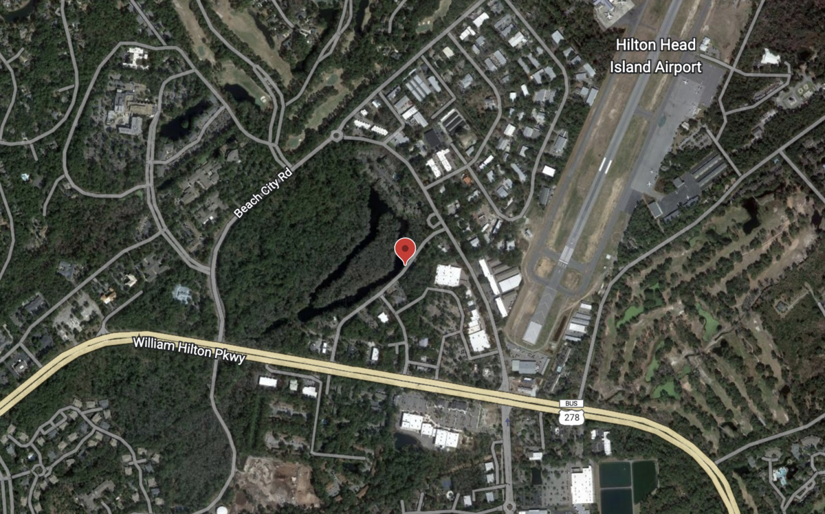 A map shows the approximate location of the fatal Sunday night collision on northern Hilton Head Island.