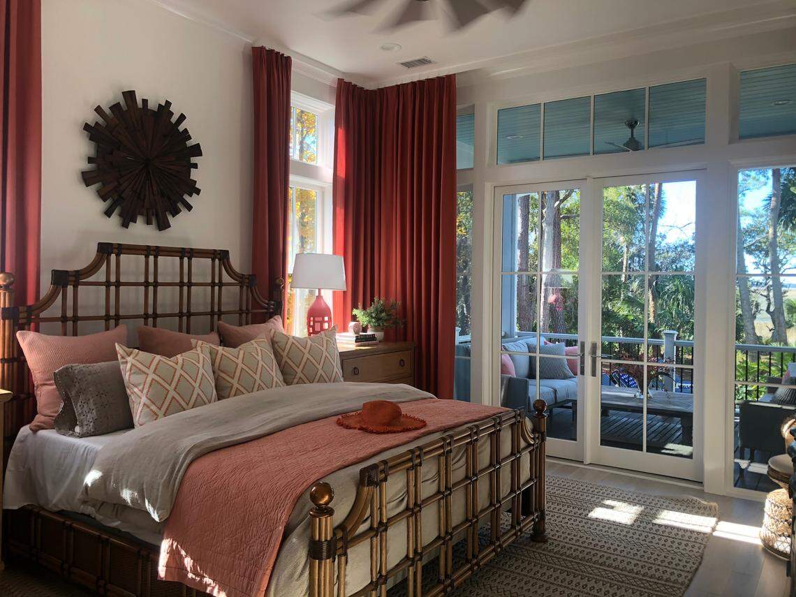 The first-floor master bedroom of the HGTV 2020 Dream Home in Windmill Harbour on Hilton Head Island.