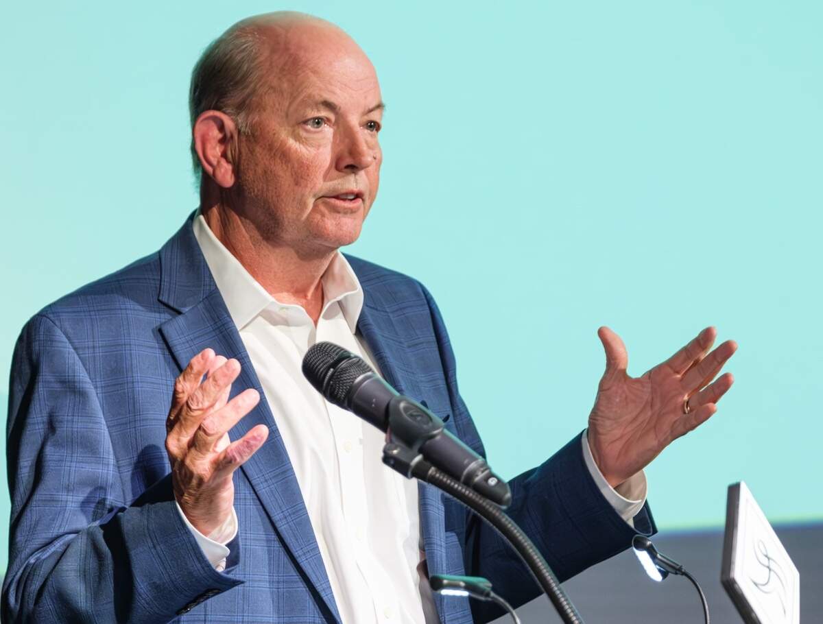 Bob Elliott at the podium during the Community Foundation of the Lowcountry annual meeting Wednesday, March 20, 2024 at the Arts Center of Coastal Carolina on Hilton Head Island.