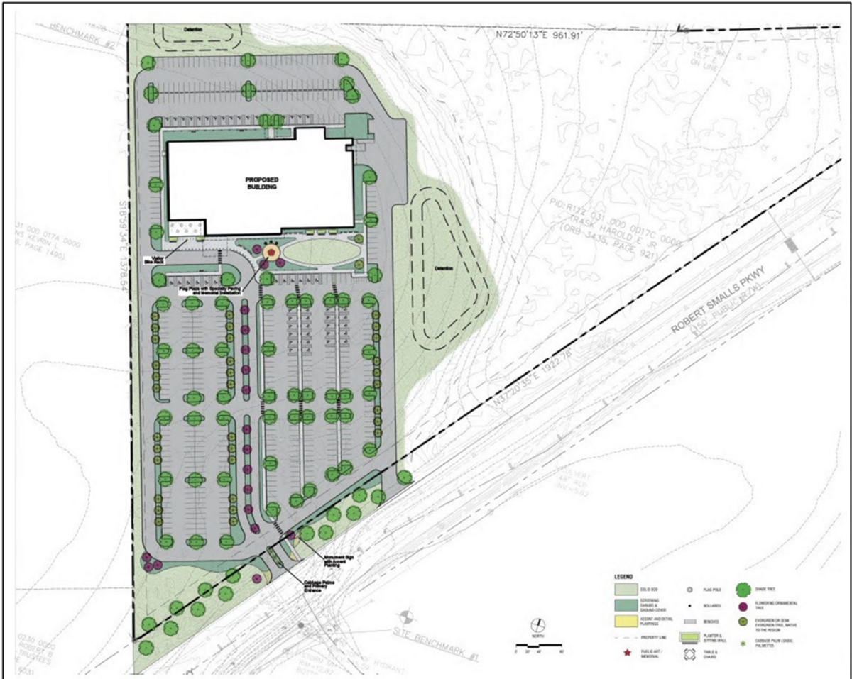 This is a conceptual drawing of the proposed clinic that would be built at 708 Robert Smalls Parkway if the VA chooses this location.