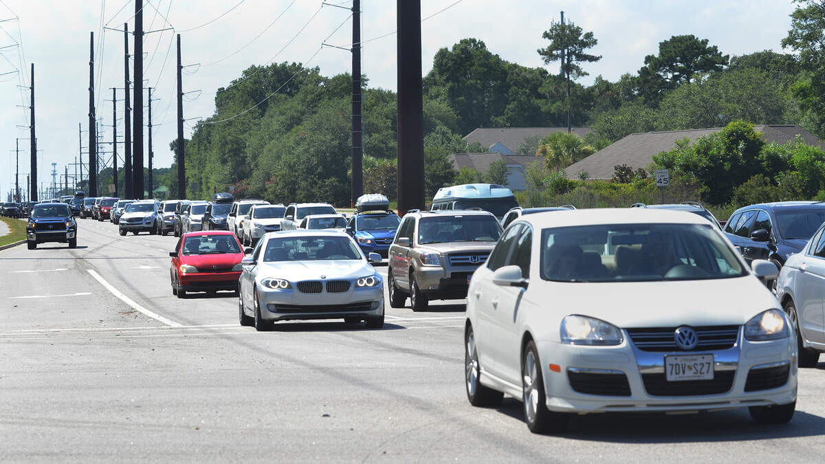 Bluffton Parkway, at its intersection with Buckingham Plantation Drive, was the scene of a traffic tie-up as tourists poured onto Hilton Head Island in July 2016.