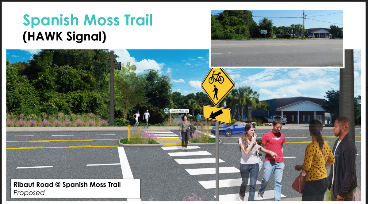 A new crossing is coming to Ribaut Road where the Spanish Moss Trail is located in Port Royal. It’s part of some $60 million in improvements being worked on by Beaufort County, the town of Port Royal and the city of Beaufort.