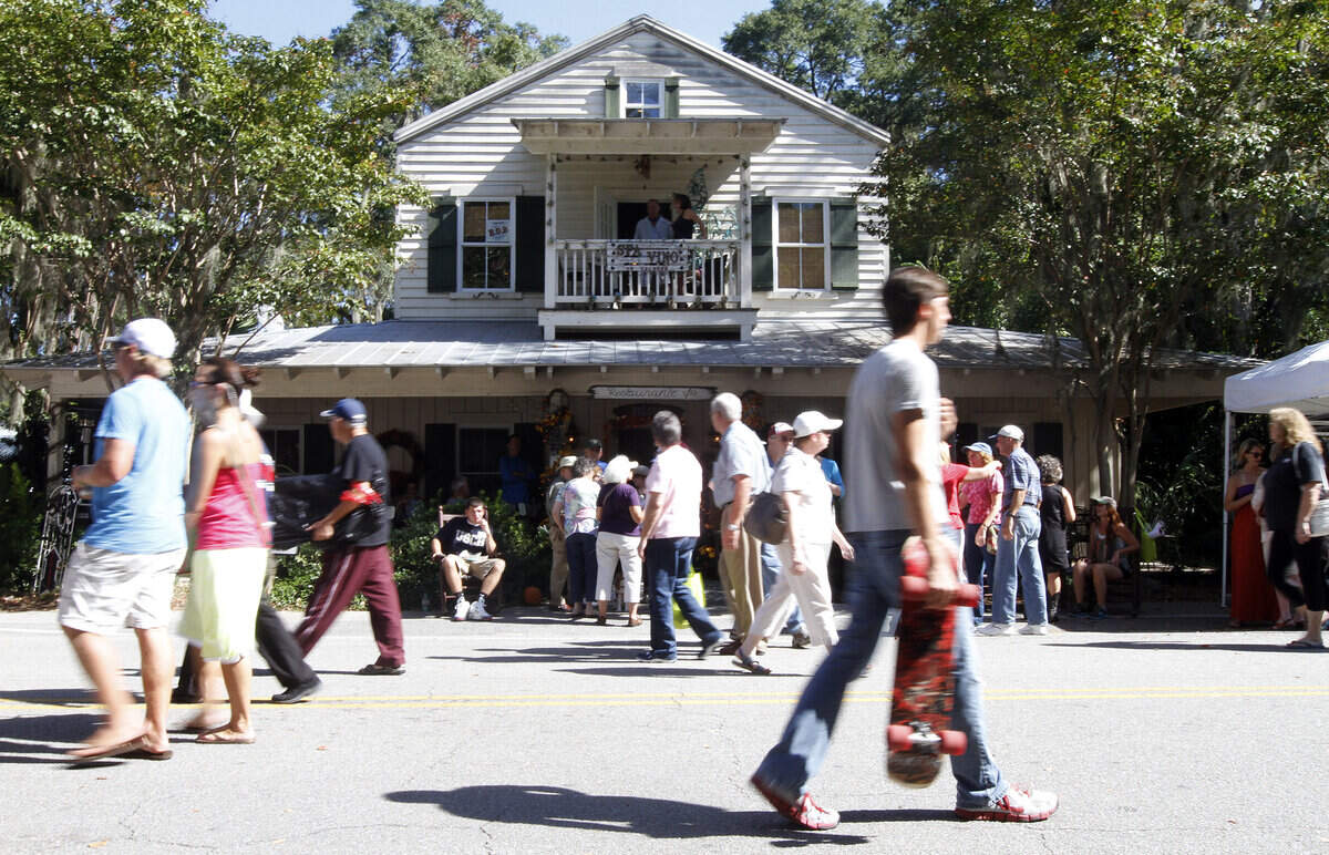 The Art & Seafood Street Fest  in Historic District Bluffton on October 18, 2014.