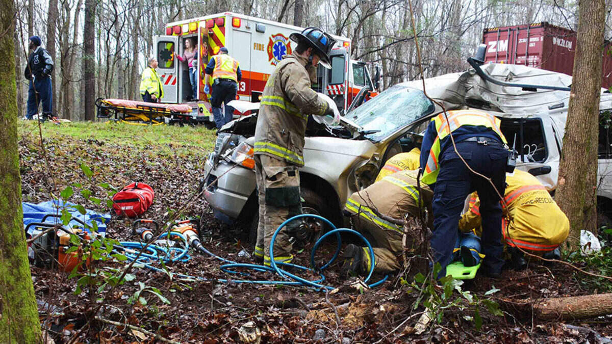 Hardeeville Fire Department firefighters and other first responders work the scene of a fatal wreck on Interstate 95 in Jasper County.