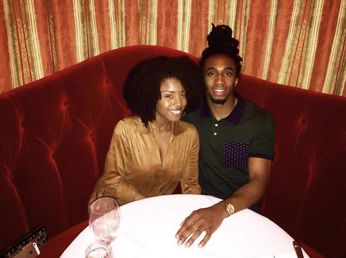 Jevonna Williams and Jamil Brown pose for picture in February 2016, in Tokyo, Japan.
