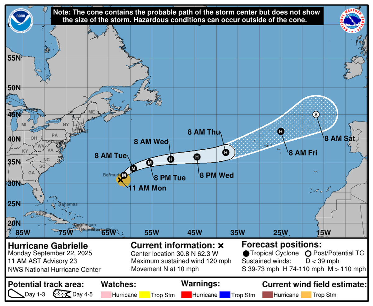 Hurricane Gabby has strengthened into a Category 3 storm on Monday morning. The hurricane is not expected to make landfall along the East Coast and Hilton Head will not see any affects.