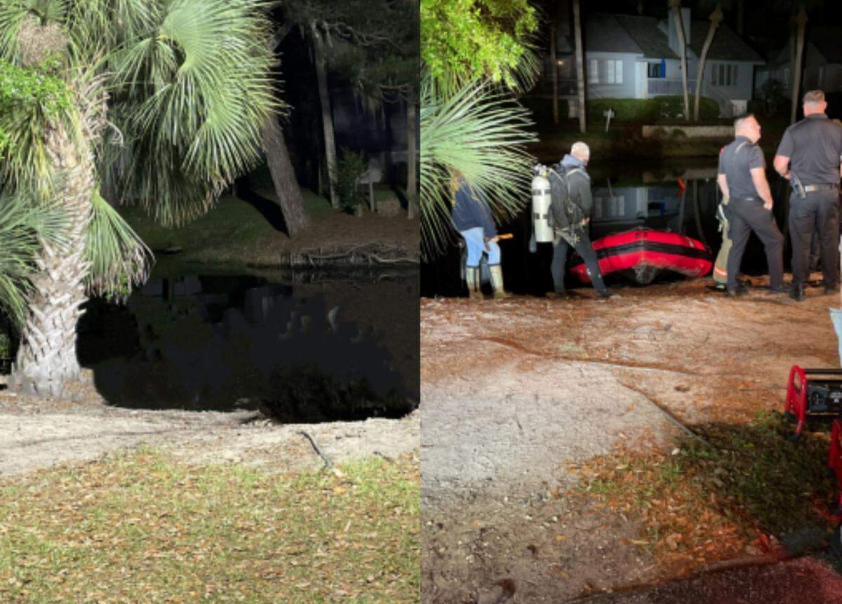 Two Hilton Head Island men drowned in May 2023 after a car slipped down this “dangerous” slope of land in Sea Pines, according to a lawsuit filed the following year in Beaufort County civil court.