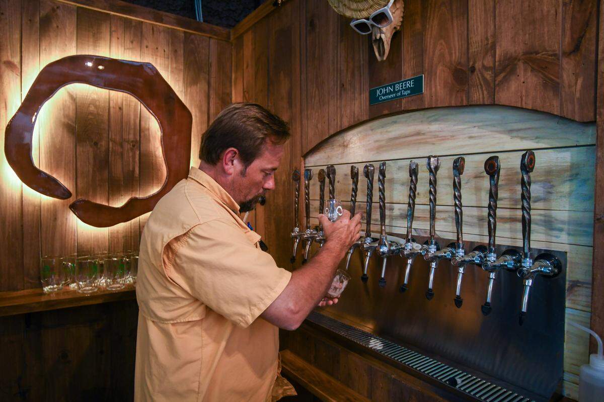Nick Borreggine, co-owner of Shellring Ale Works, pours some samples of his brewery’s beer on Wednesday, Sept. 21, 2022 in the Town of Port Royal.