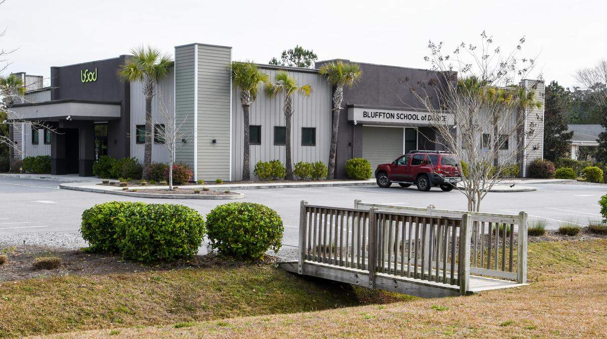 Pictured on Wednesday, Febv. 5, 2020 is the Bluffton School of Dance on Persimmon Street which on Sundays, is converted into a church for Live Oak Christian Church. A container on the parking lot of the dance school houses banners, signs and coverings to convert rooms into a place of worship.