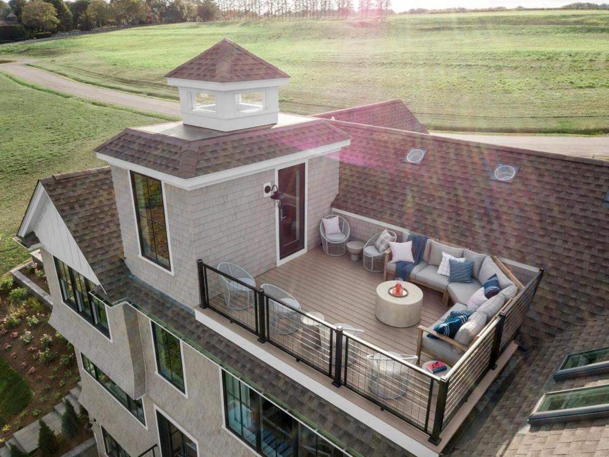 The rooftop deck on the HGTV 2021 Dream Home, located in Newport, Rhode Island.